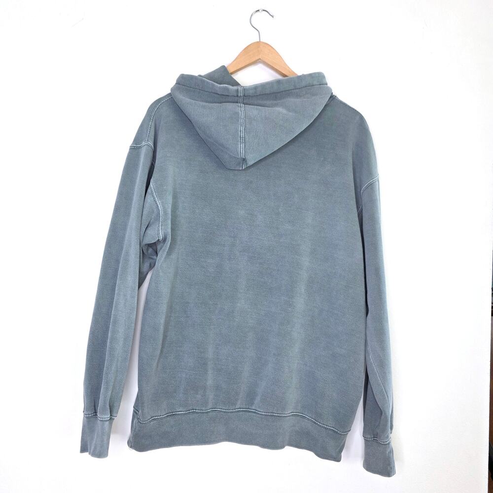 US Vintage Ft Myers Beach Surf Paradise Hoodie Medium Washed Slate Blue Travel - Picture 7 of 8